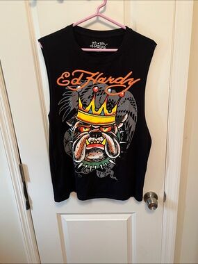 Ed Hardy Bulldogs Cutoff Tee NWT 🔥